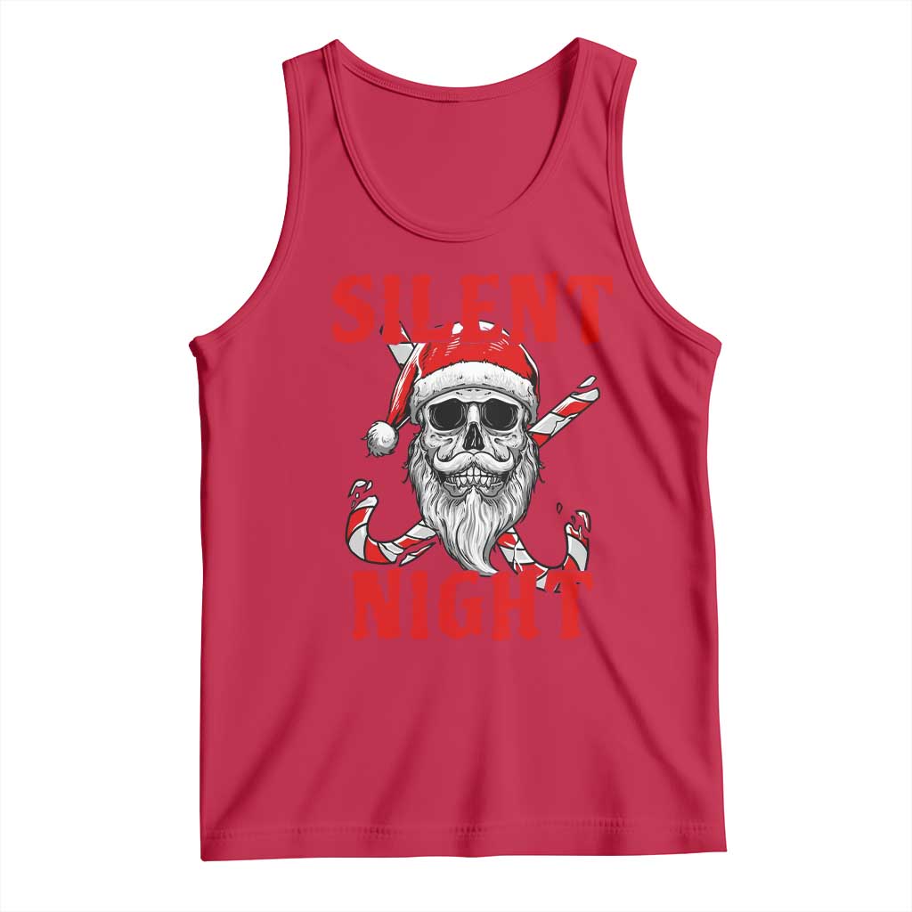 Silent Night Skull Christmas Tank Top Creepy Santa Gothic Holiday TS02 Red Print Your Wear