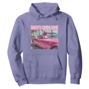 Trump Won 2024 Hoodie Daddy's Coming Home Funny Pink TS02 Violet Print Your Wear