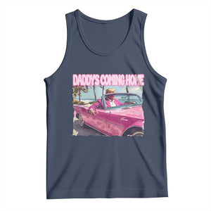 Trump Won 2024 Tank Top Daddy's Coming Home Funny Pink TS02 Navy Print Your Wear