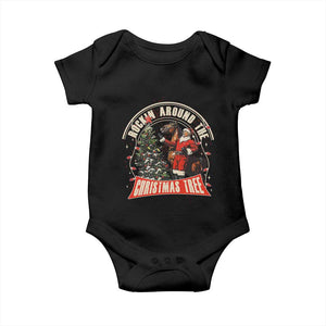 Christmas Trump Cowboy Baby Onesie Rocking Around The Xmas Tree Horse Rider Santa Donald TS02 Black Print Your Wear