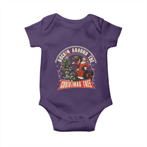 Christmas Trump Cowboy Baby Onesie Rocking Around The Xmas Tree Horse Rider Santa Donald TS02 Purple Print Your Wear