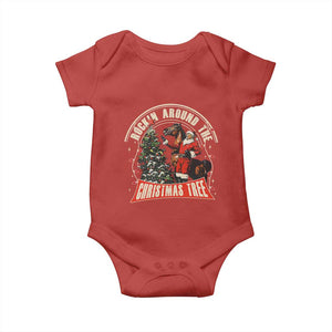 Christmas Trump Cowboy Baby Onesie Rocking Around The Xmas Tree Horse Rider Santa Donald TS02 Red Print Your Wear