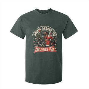 Christmas Trump Cowboy T Shirt For Kid Rocking Around The Xmas Tree Horse Rider Santa Donald TS02 Dark Forest Green Print Your Wear