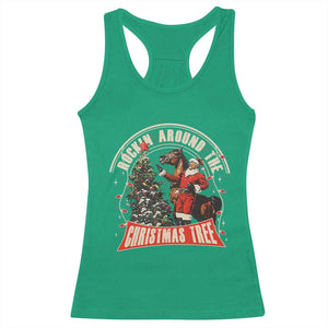 Christmas Trump Cowboy Racerback Tank Top Rocking Around The Xmas Tree Horse Rider Santa Donald TS02 Irish Green Print Your Wear