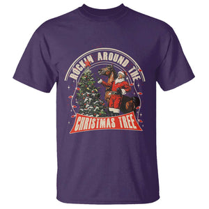 Christmas Trump Cowboy T Shirt Rocking Around The Xmas Tree Horse Rider Santa Donald TS02 Purple Print Your Wear