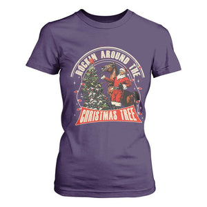 Christmas Trump Cowboy T Shirt For Women Rocking Around The Xmas Tree Horse Rider Santa Donald TS02 Purple Print Your Wear