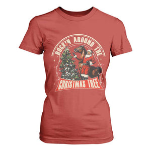 Christmas Trump Cowboy T Shirt For Women Rocking Around The Xmas Tree Horse Rider Santa Donald TS02 Red Print Your Wear