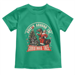 Christmas Trump Cowboy Toddler T Shirt Rocking Around The Xmas Tree Horse Rider Santa Donald TS02 Irish Green Print Your Wear