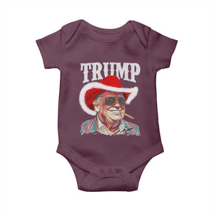 Christmas Trump Cowboy Baby Onesie Santa Donald TS02 Maroon Print Your Wear