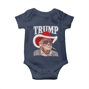 Christmas Trump Cowboy Baby Onesie Santa Donald TS02 Navy Print Your Wear