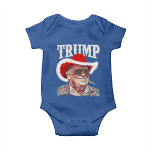 Christmas Trump Cowboy Baby Onesie Santa Donald TS02 Royal Blue Print Your Wear