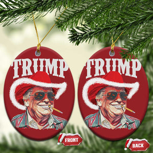 Xmas Trump Cowboy Christmas Ornament Santa Donald TS02 Oval Red Print Your Wear