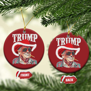 Xmas Trump Cowboy Christmas Ornament Santa Donald TS02 Circle Red Print Your Wear