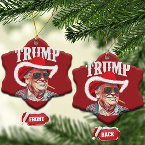 Xmas Trump Cowboy Christmas Ornament Santa Donald TS02 Snow Flake Red Print Your Wear