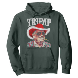 Christmas Trump Cowboy Hoodie Santa Donald TS02 Dark Forest Green Print Your Wear