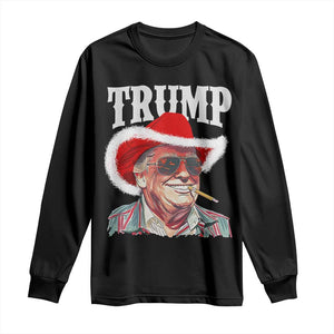 Christmas Trump Cowboy Long Sleeve Shirt Santa Donald TS02 Black Print Your Wear