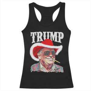 Christmas Trump Cowboy Racerback Tank Top Santa Donald TS02 Black Print Your Wear