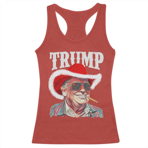 Christmas Trump Cowboy Racerback Tank Top Santa Donald TS02 Red Print Your Wear