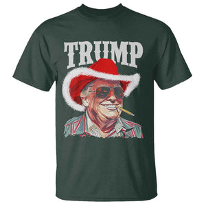 Christmas Trump Cowboy T Shirt Santa Donald TS02 Dark Forest Green Print Your Wear