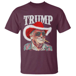 Christmas Trump Cowboy T Shirt Santa Donald TS02 Maroon Print Your Wear