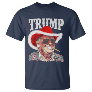 Christmas Trump Cowboy T Shirt Santa Donald TS02 Navy Print Your Wear