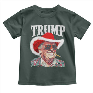 Christmas Trump Cowboy Toddler T Shirt Santa Donald TS02 Dark Forest Green Print Your Wear