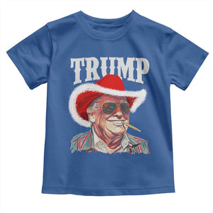 Christmas Trump Cowboy Toddler T Shirt Santa Donald TS02 Royal Blue Print Your Wear