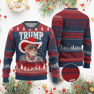 Xmas Trump Cowboy Ugly Christmas Sweater Santa Donald TS02 Burgundy Print Your Wear