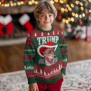 Xmas Trump Cowboy Ugly Christmas Sweater Santa Donald TS02 Christmas Print Your Wear