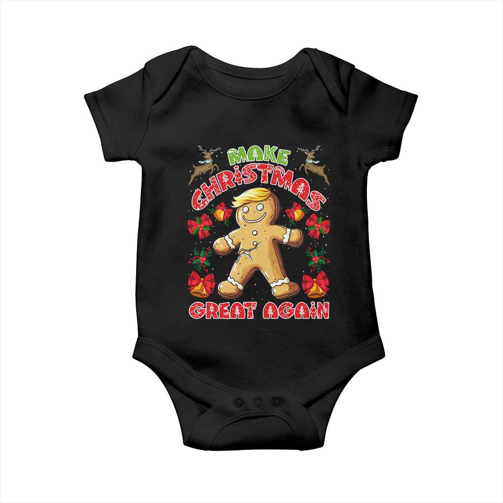 Christmas Trump Gingerbread Baby Onesie Make Xmas Great Again Funny Cookies TS02 Black Print Your Wear