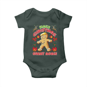 Christmas Trump Gingerbread Baby Onesie Make Xmas Great Again Funny Cookies TS02 Dark Forest Green Print Your Wear