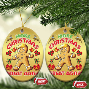 Xmas Trump Gingerbread Christmas Ornament Make Xmas Great Again Funny Cookies TS02 Oval Gold Print Your Wear