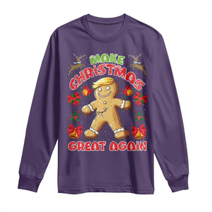 Christmas Trump Gingerbread Long Sleeve Shirt Make Xmas Great Again Funny Cookies TS02 Purple Print Your Wear