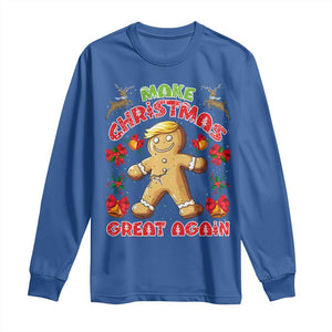 Christmas Trump Gingerbread Long Sleeve Shirt Make Xmas Great Again Funny Cookies TS02 Royal Blue Print Your Wear