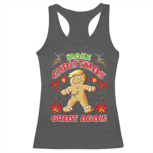 Christmas Trump Gingerbread Racerback Tank Top Make Xmas Great Again Funny Cookies TS02 Dark Heather Print Your Wear