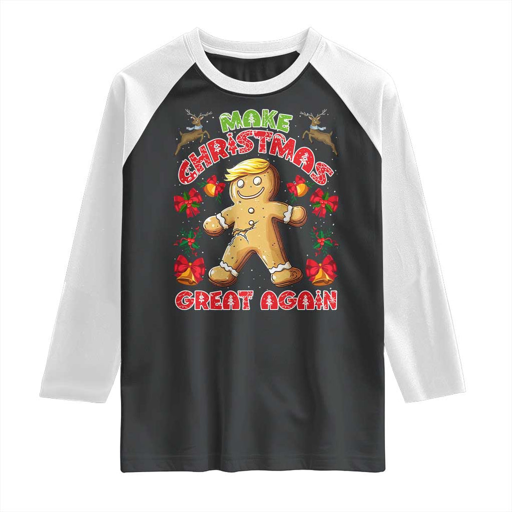 Christmas Trump Gingerbread Raglan Shirt Make Xmas Great Again Funny Cookies TS02 Black White Print Your Wear