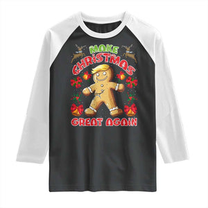 Christmas Trump Gingerbread Raglan Shirt Make Xmas Great Again Funny Cookies TS02 Black White Print Your Wear