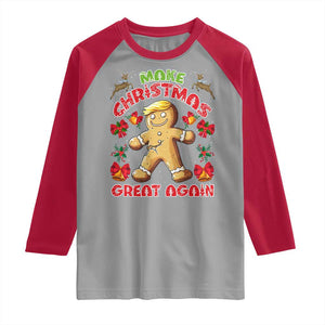 Christmas Trump Gingerbread Raglan Shirt Make Xmas Great Again Funny Cookies TS02 Sport Gray Red Print Your Wear