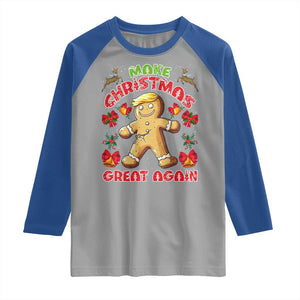 Christmas Trump Gingerbread Raglan Shirt Make Xmas Great Again Funny Cookies TS02 Sport Gray Royal Print Your Wear