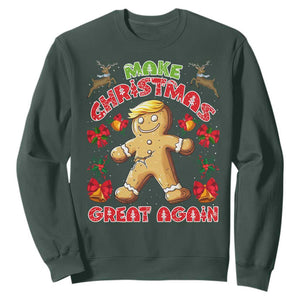 Christmas Trump Gingerbread Sweatshirt Make Xmas Great Again Funny Cookies TS02 Dark Forest Green Print Your Wear