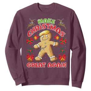 Christmas Trump Gingerbread Sweatshirt Make Xmas Great Again Funny Cookies TS02 Maroon Print Your Wear