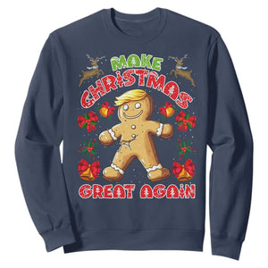 Christmas Trump Gingerbread Sweatshirt Make Xmas Great Again Funny Cookies TS02 Navy Print Your Wear