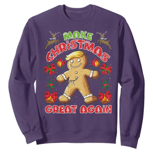 Christmas Trump Gingerbread Sweatshirt Make Xmas Great Again Funny Cookies TS02 Purple Print Your Wear