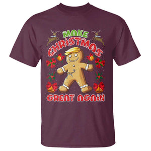 Christmas Trump Gingerbread T Shirt Make Xmas Great Again Funny Cookies TS02 Maroon Print Your Wear