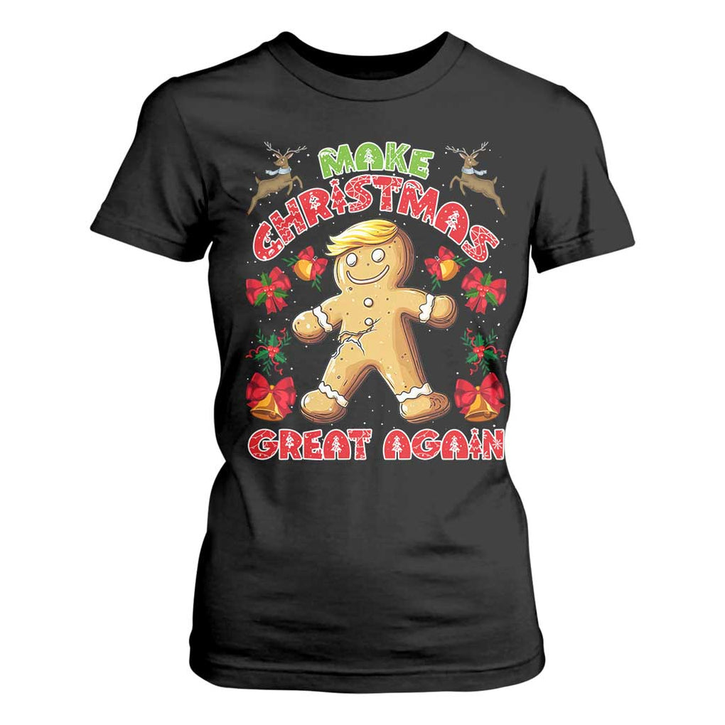 Christmas Trump Gingerbread T Shirt For Women Make Xmas Great Again Funny Cookies TS02 Black Print Your Wear