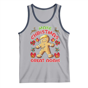 Christmas Trump Gingerbread Tank Top Make Xmas Great Again Funny Cookies TS02 Athletic Heather Navy Print Your Wear