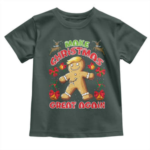 Christmas Trump Gingerbread Toddler T Shirt Make Xmas Great Again Funny Cookies TS02 Dark Forest Green Print Your Wear