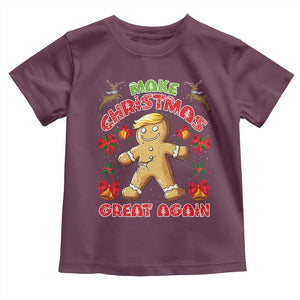 Christmas Trump Gingerbread Toddler T Shirt Make Xmas Great Again Funny Cookies TS02 Maroon Print Your Wear