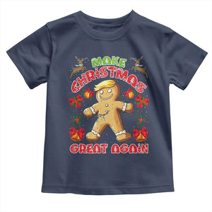 Christmas Trump Gingerbread Toddler T Shirt Make Xmas Great Again Funny Cookies TS02 Navy Print Your Wear