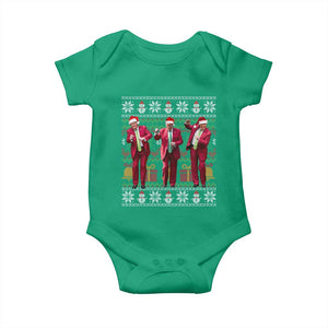 Funny Christmas Trump Dancing Baby Onesie 47th President Viral Dances Xmas Ugly Sweater TS02 Irish Green Print Your Wear